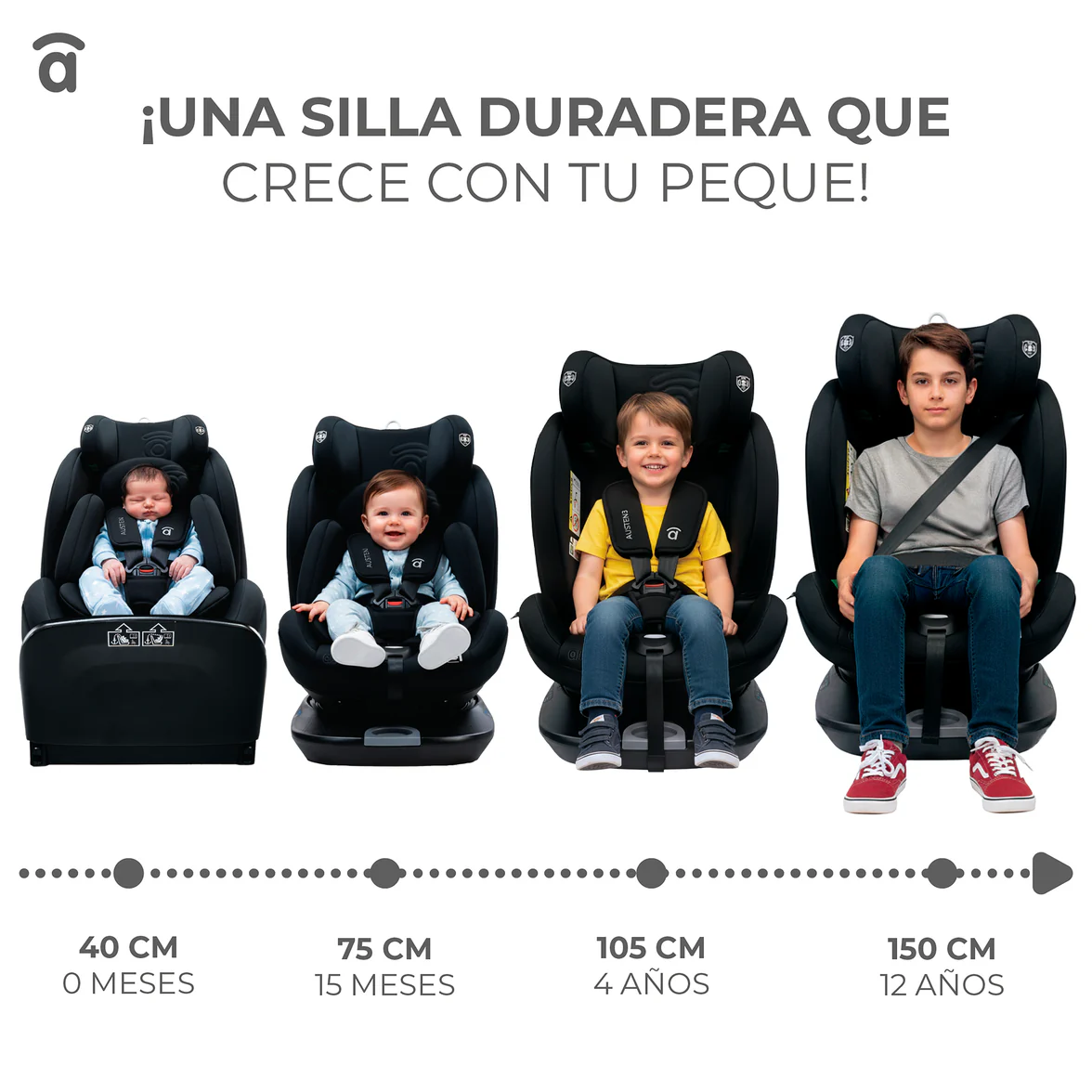 Silla de Auto I-Size Austen 3 Gris - Imagen 3