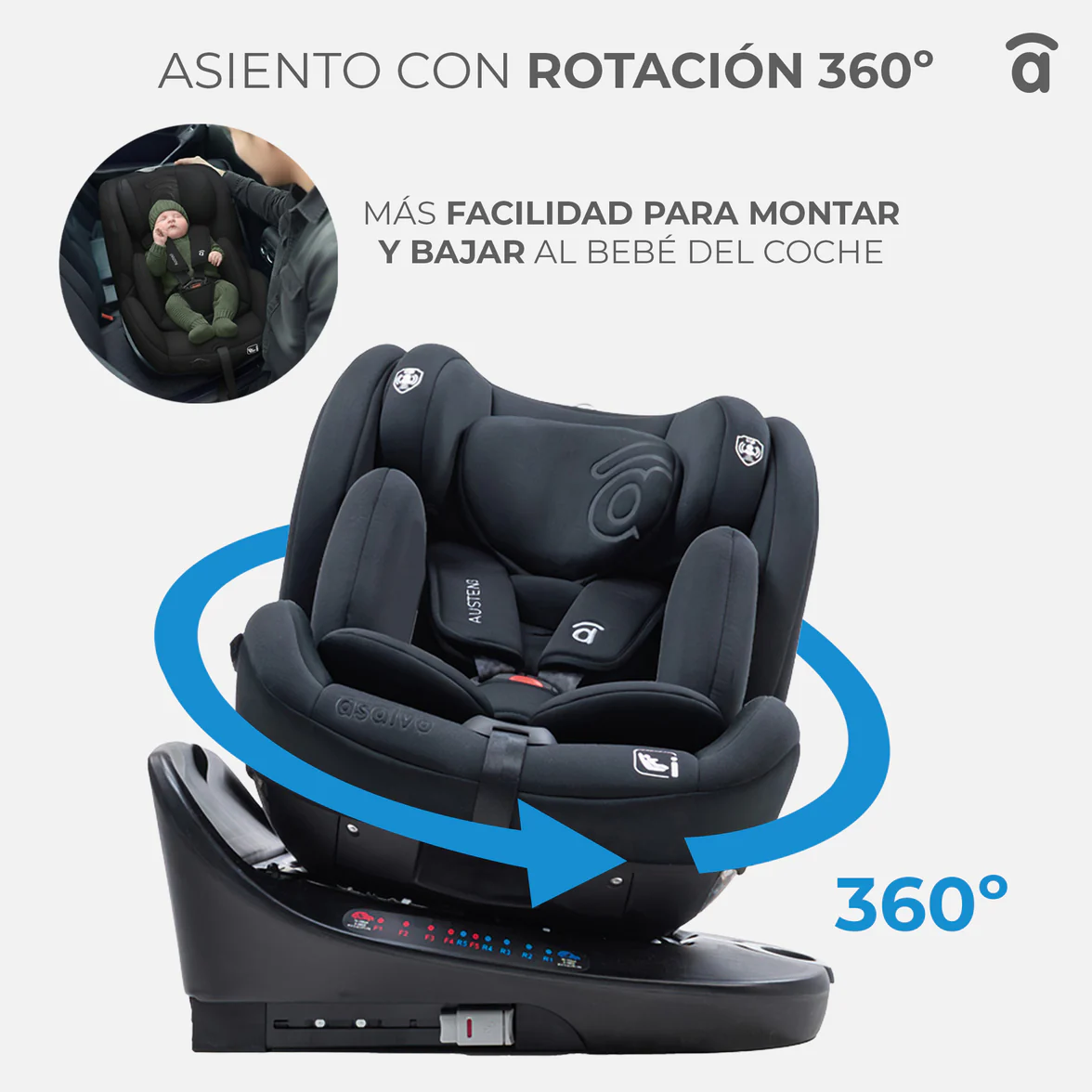 Silla de Auto I-Size Austen 3 Gris - Imagen 7