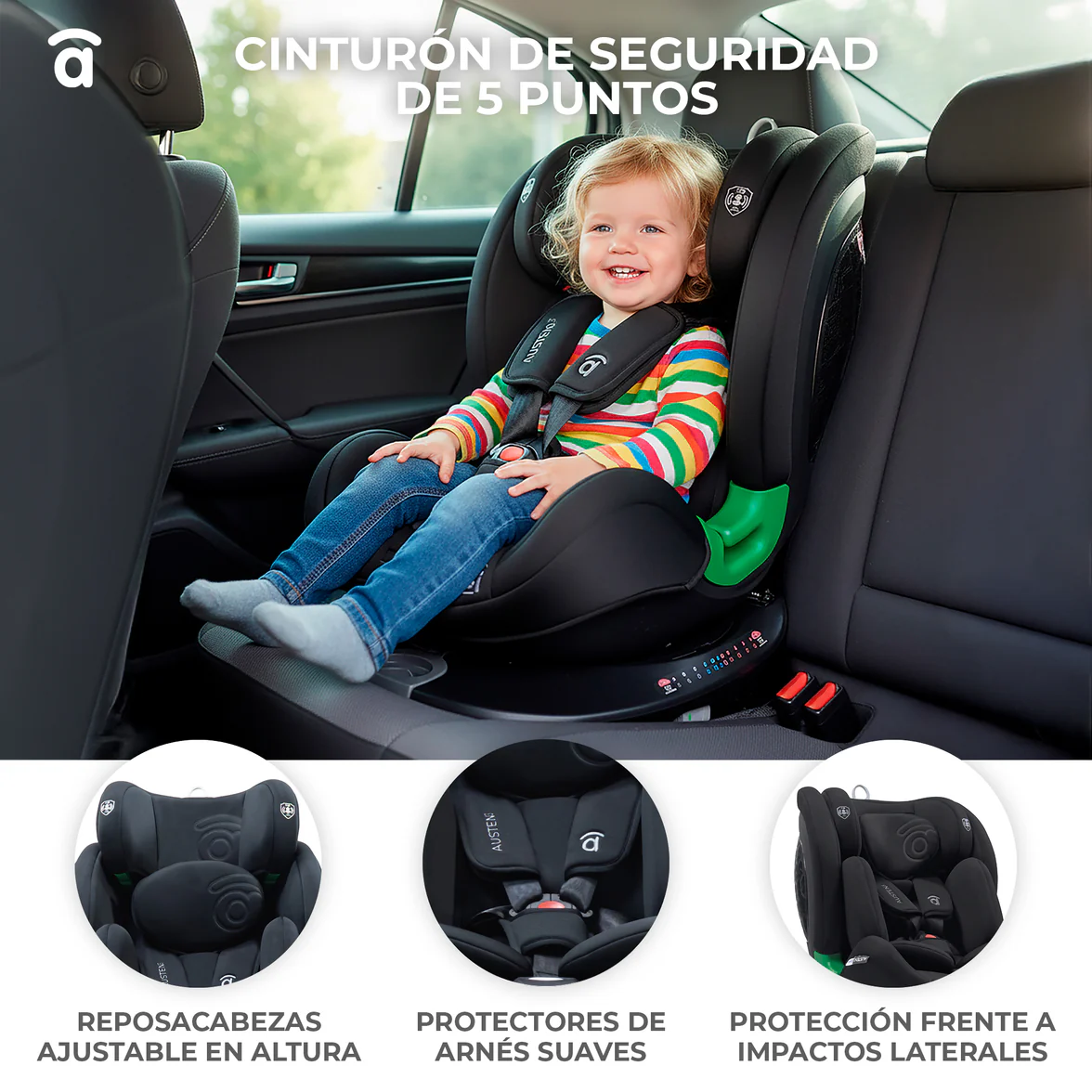 Silla de Auto I-Size Austen 3 Gris - Imagen 4