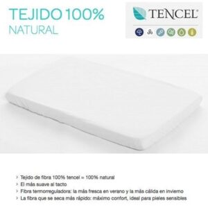 Sábana Bajera y Protector Impermeable Tencel de Cuna