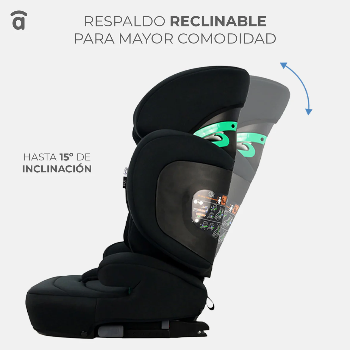 Silla de Auto I-Size Poe Fix Gris - Imagen 6